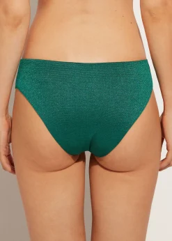 Bas De Maillot Taille Haute En Fibre Metallique Hollywood