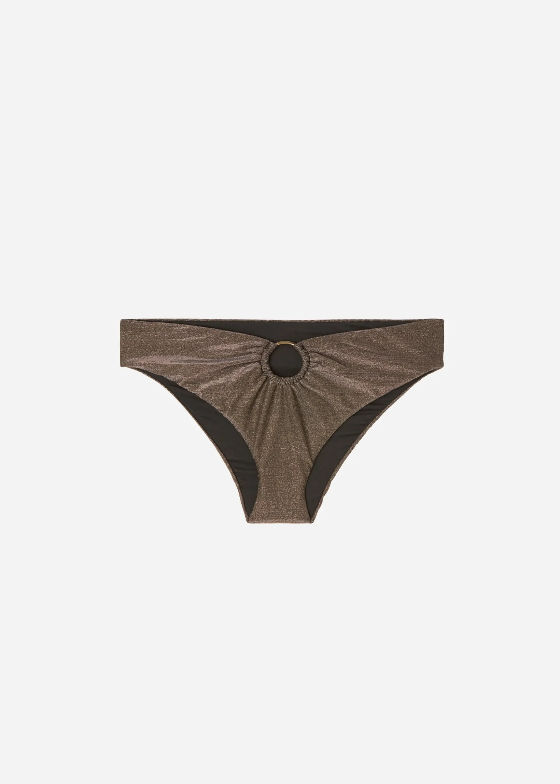 Bas De Maillot Taille Haute En Fibre Metallique Hollywood