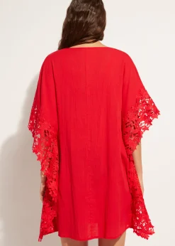 Caftan En Dentelle Macrame Fleuri