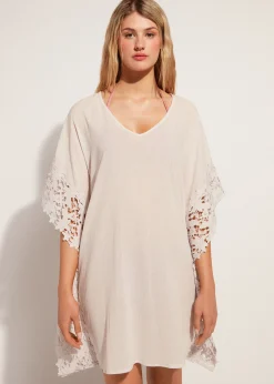 Caftan En Dentelle Macrame Fleuri