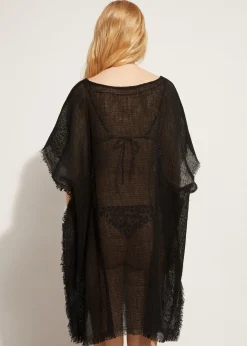 Caftan En Filet De Lin Avec Franges