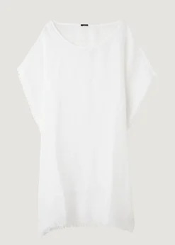Caftan En Filet De Lin Avec Franges