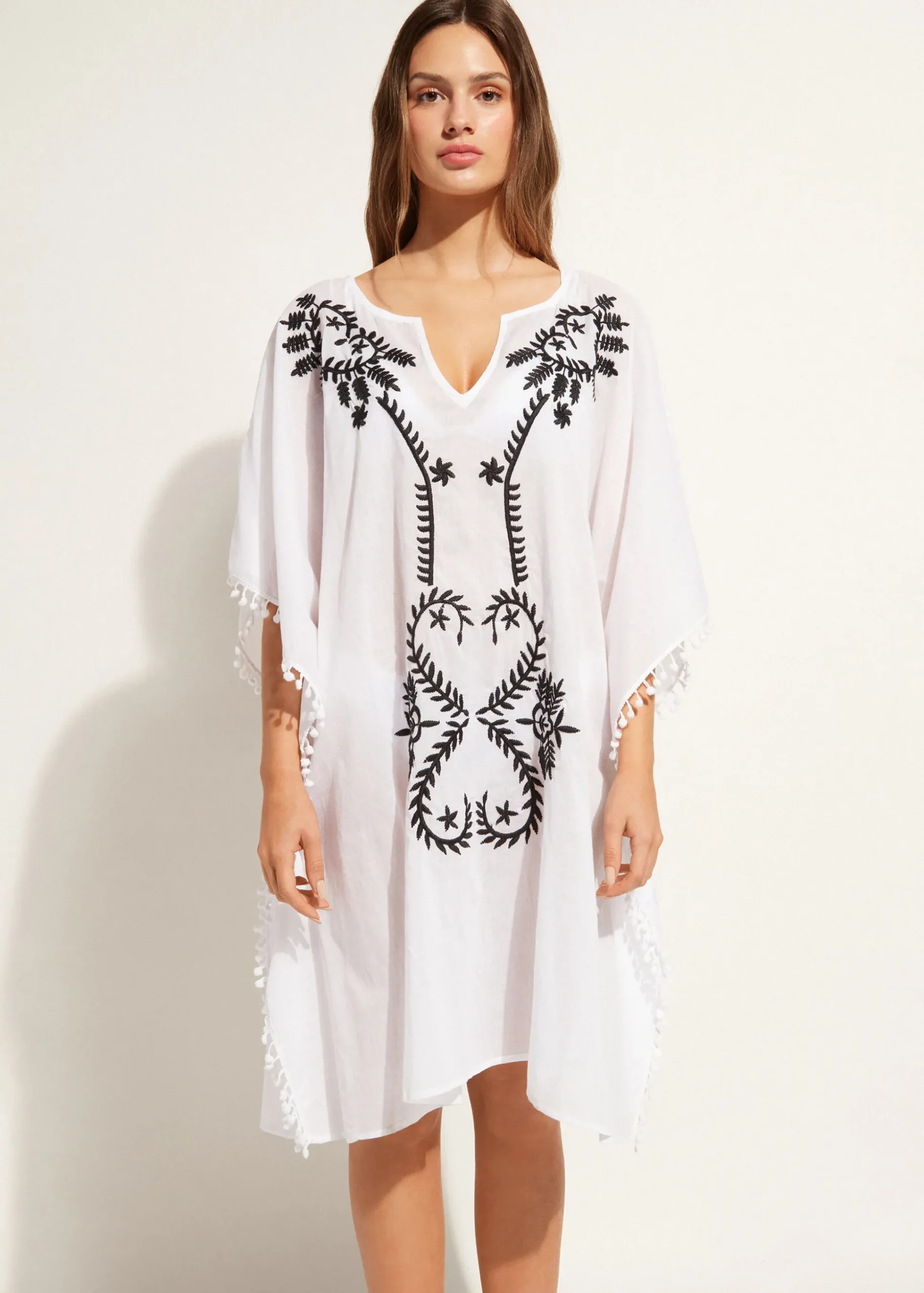 Caftan Kimono Avec Broderie Et Passementerie