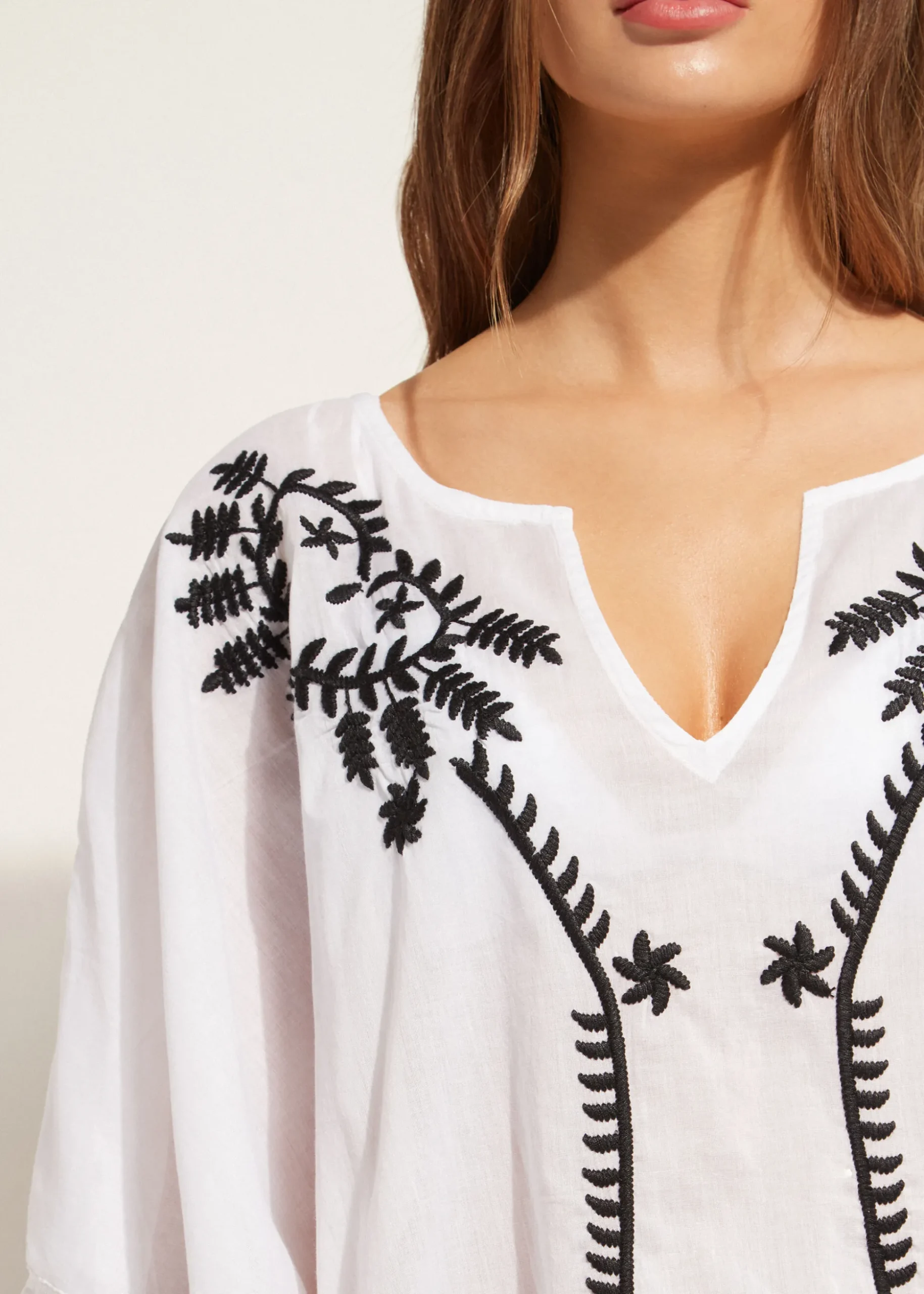 Caftan Kimono Avec Broderie Et Passementerie