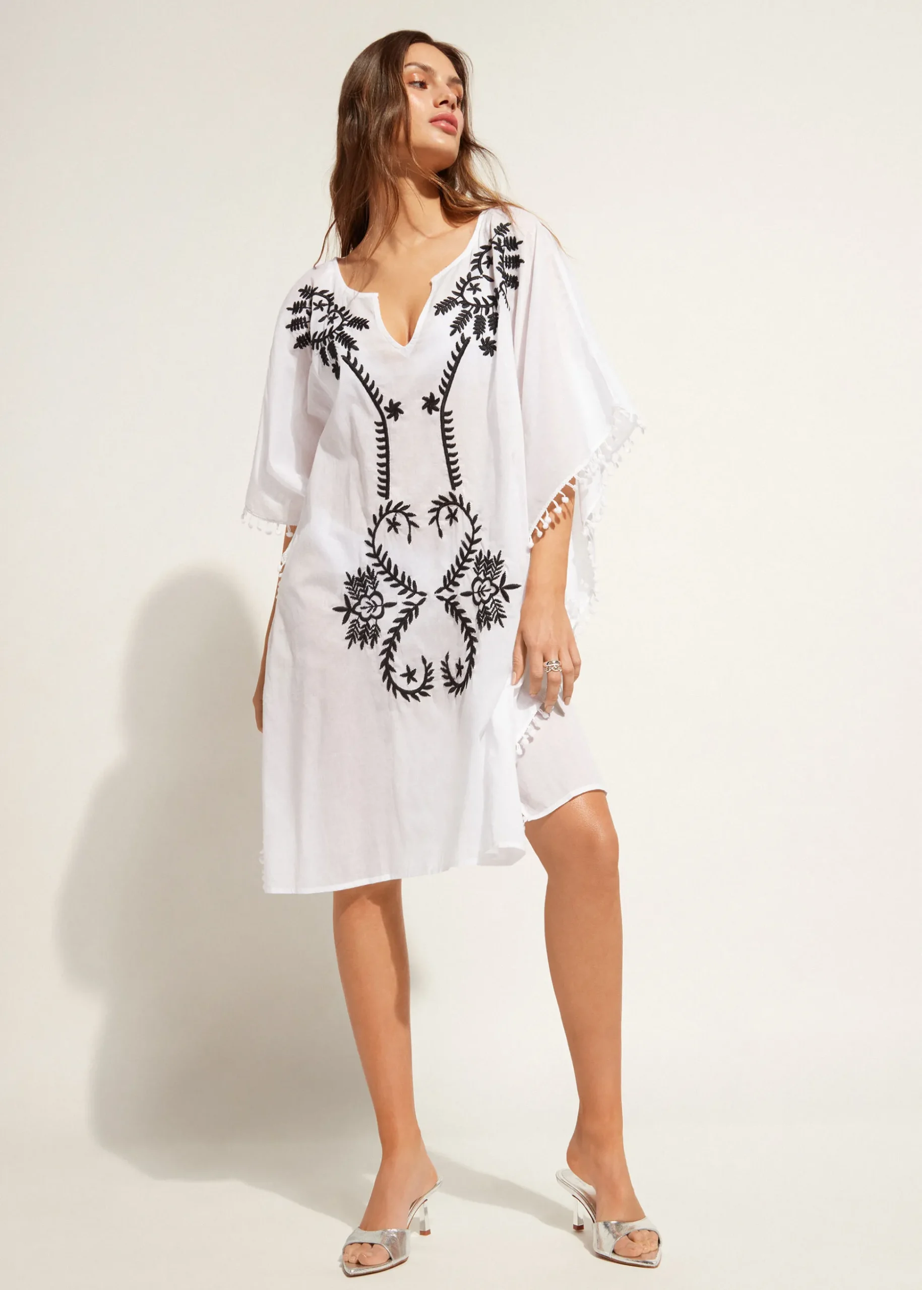 Caftan Kimono Avec Broderie Et Passementerie
