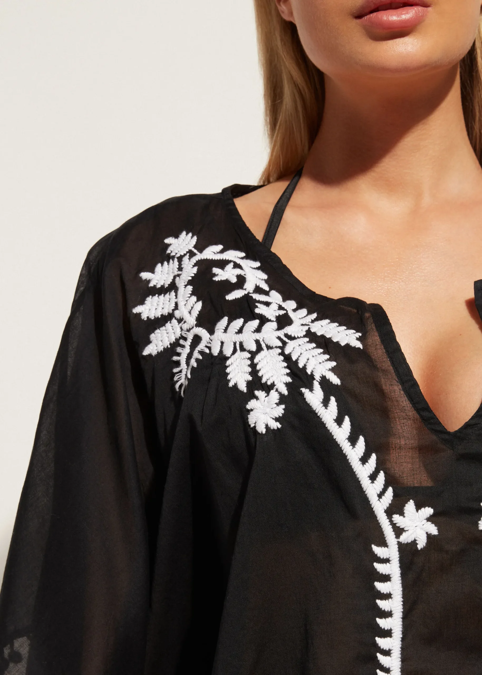 Caftan Kimono Avec Broderie Et Passementerie