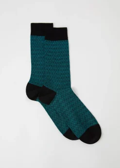 Chaussettes Basses A Maille Geometrique Pour Homme