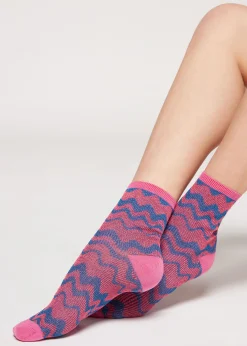 Chaussettes Basses A Motif De Vagues Avec Paillettes