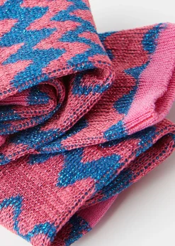Chaussettes Basses A Motif De Vagues Avec Paillettes