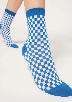 Chaussettes Basses A Motif A Carreaux