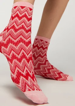 Chaussettes Basses A Motif De Chevrons Colores