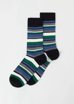 Chaussettes Basses A Rayures Colorees Pour Homme
