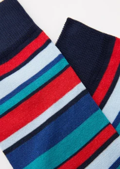 Chaussettes Basses A Rayures Colorees Pour Homme