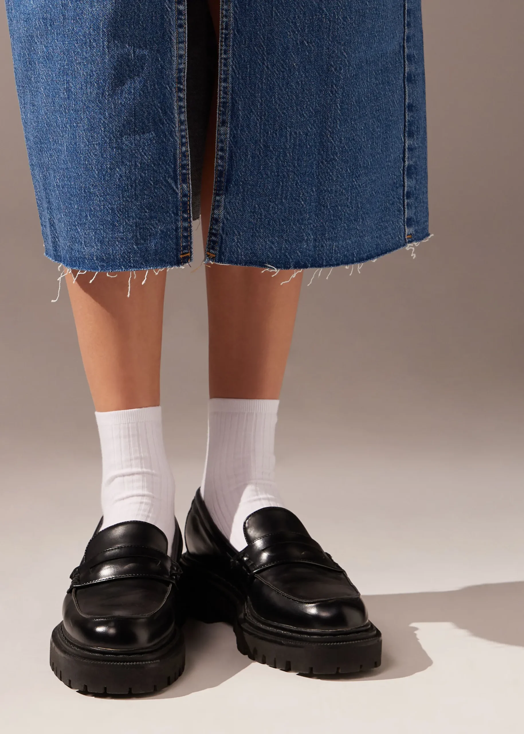 Chaussettes Basses Cotelees