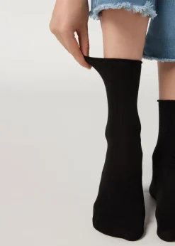 Chaussettes Courtes A Bords Francs En Coton