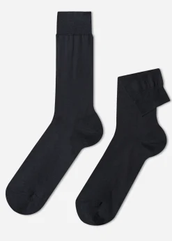 Chaussettes Courtes Avec Fil D'Ecosse Pour Homme
