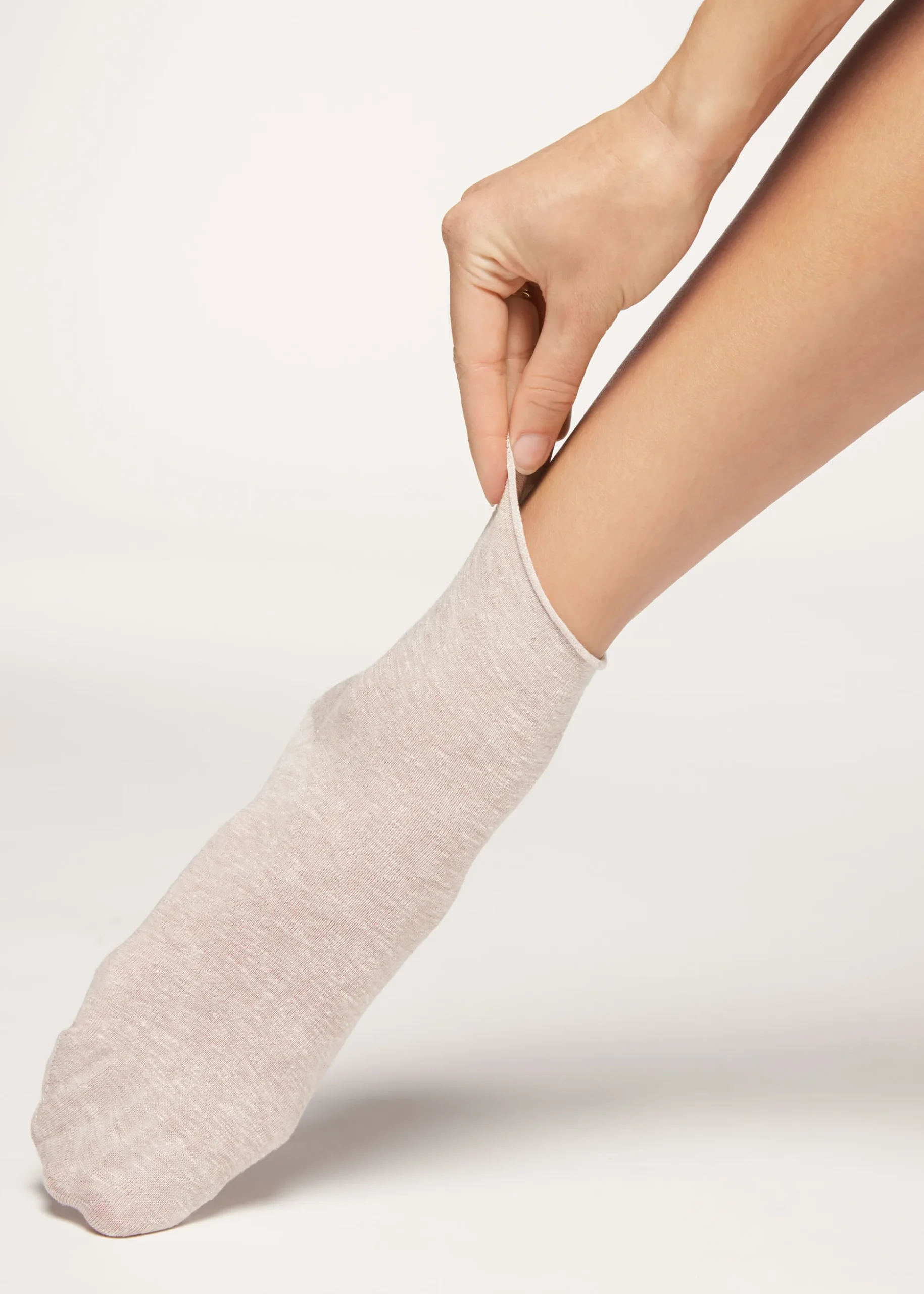 Chaussettes Courtes Avec Lin Et Viscose