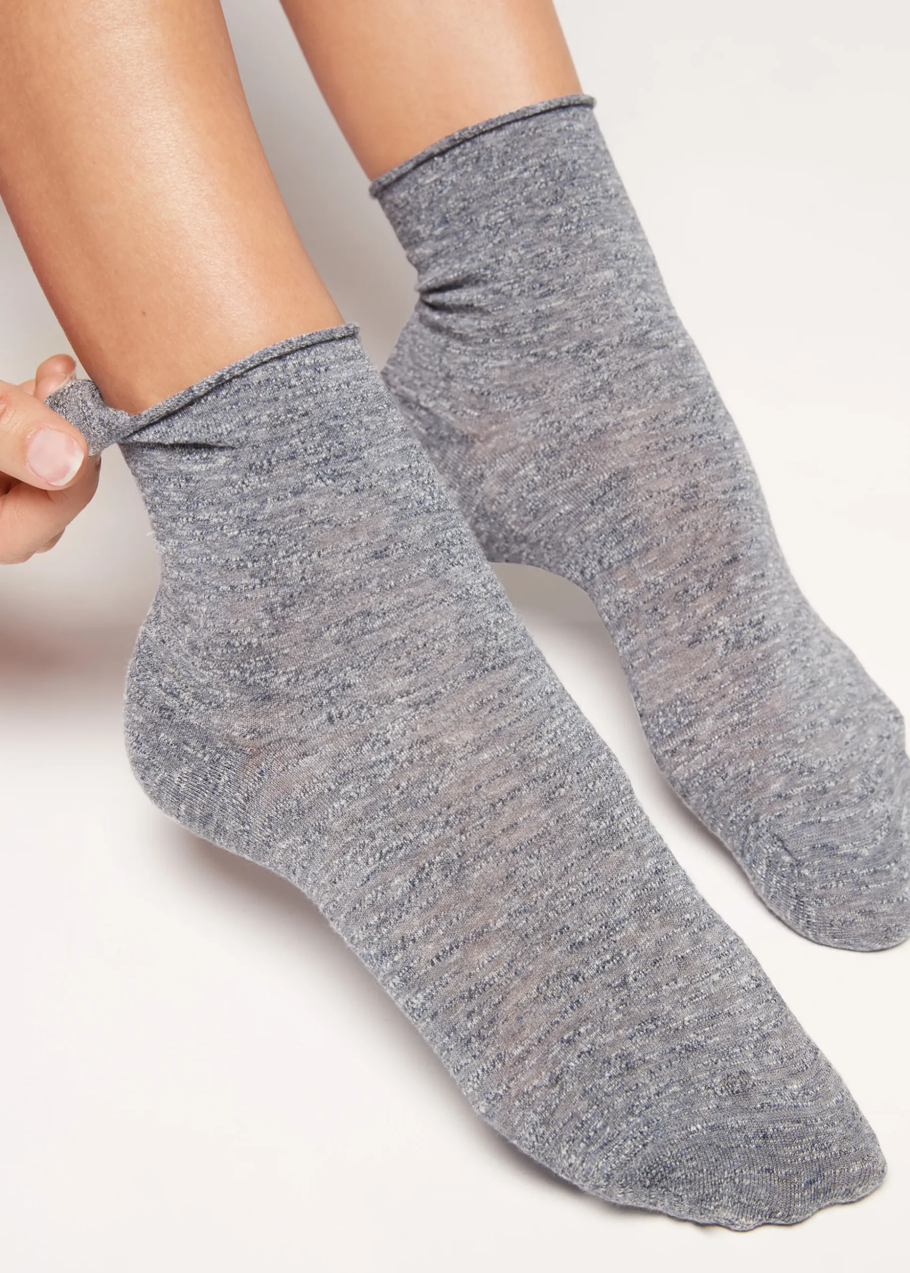 Chaussettes Courtes Avec Lin Et Viscose