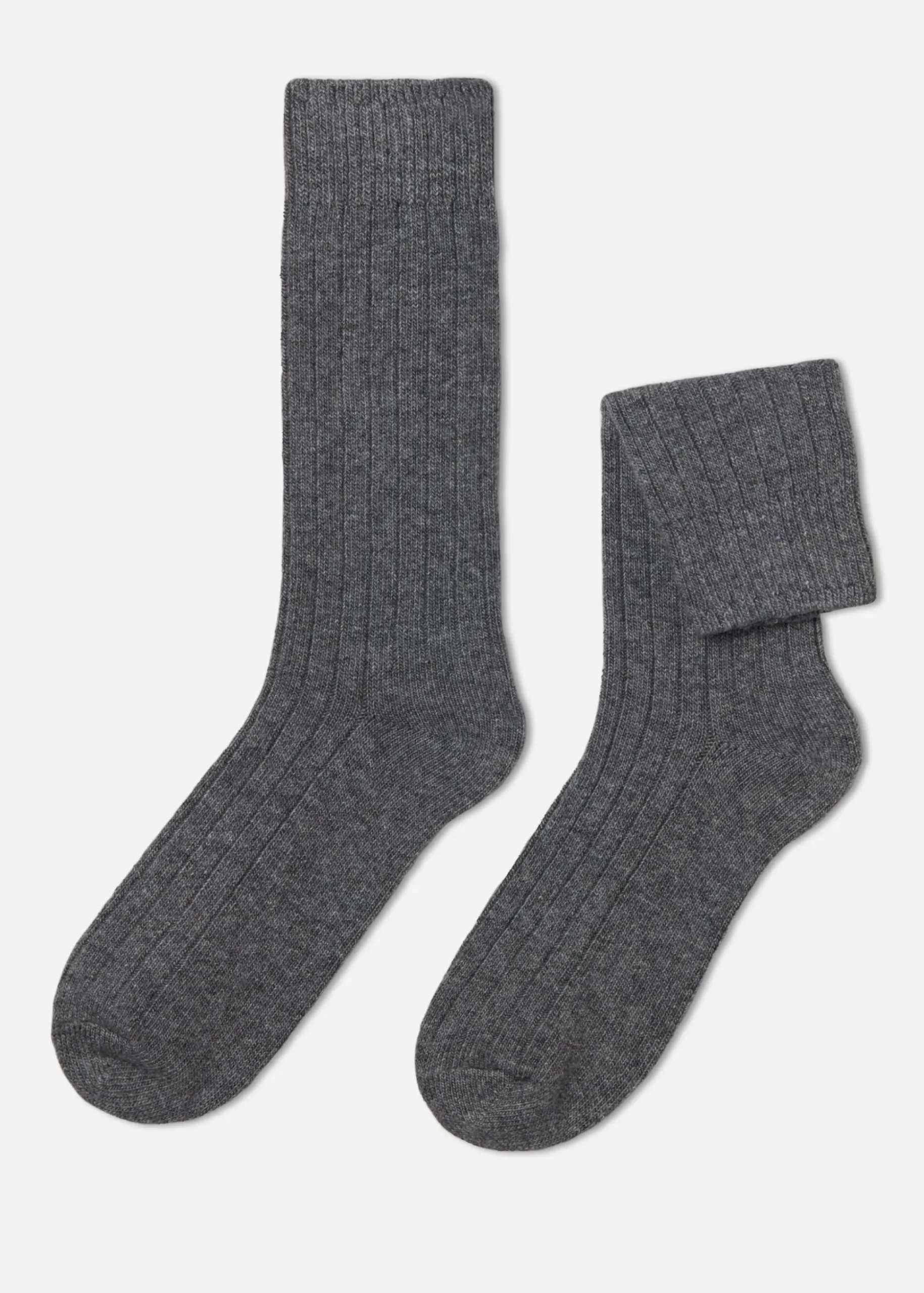 Chaussettes Courtes Cotelees Avec Laine Et Cachemire Pour Homme