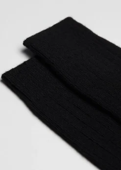 Chaussettes Courtes Cotelees Avec Laine Et Cachemire Pour Homme
