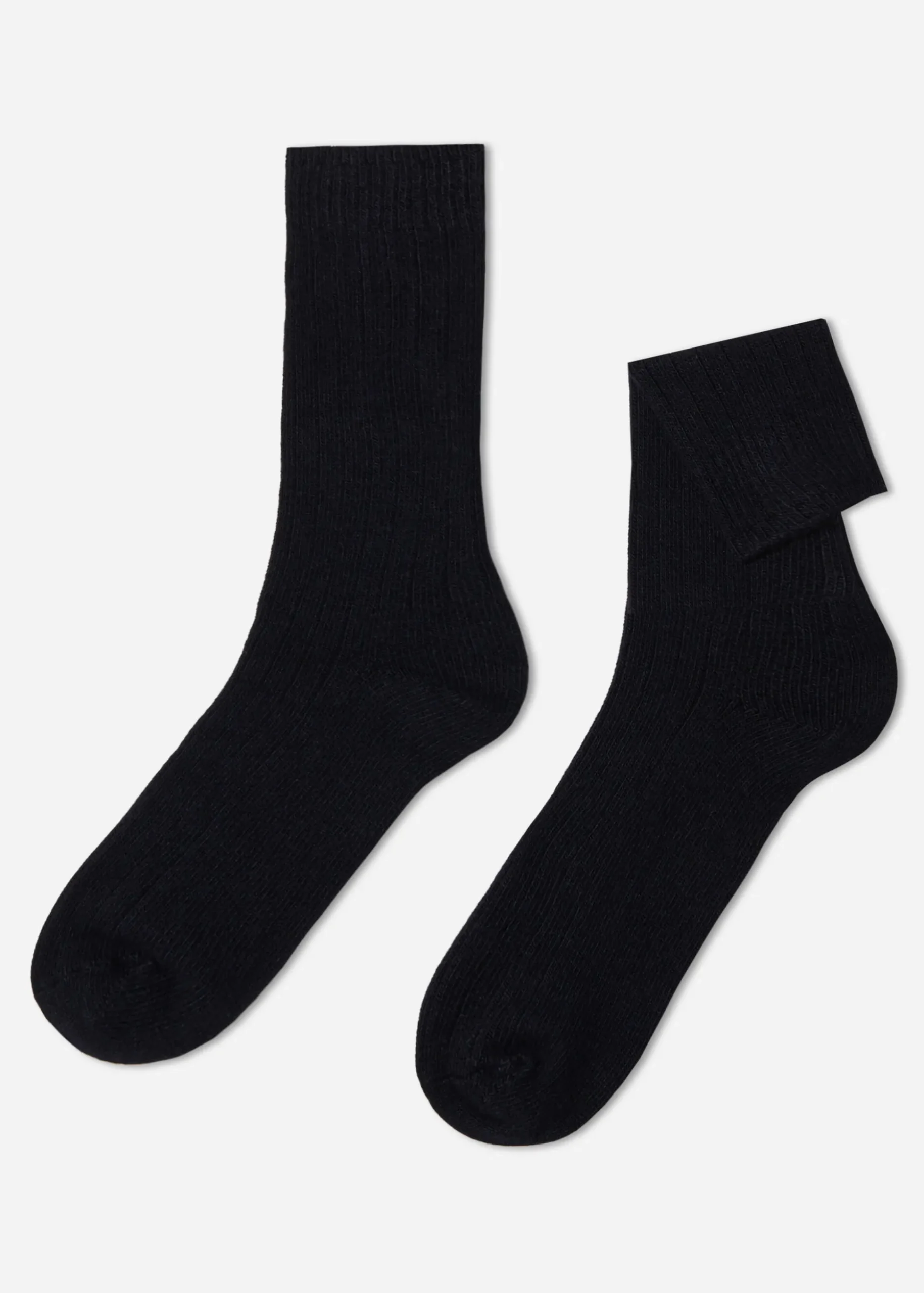 Chaussettes Courtes Cotelees Avec Laine Et Cachemire Pour Homme