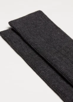 Chaussettes Courtes Cotelees Avec Laine Et Cachemire Pour Homme
