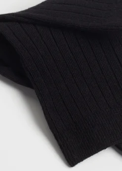 Chaussettes Courtes Cotelees En Coton Et Cachemire