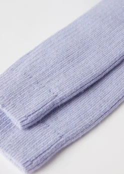 Chaussettes Courtes Cotelees En Laine Et Cachemire