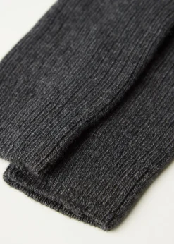 Chaussettes Hautes Cotelees Avec Laine Et Cachemire