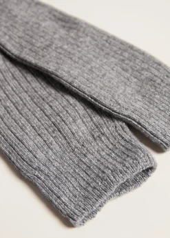 Chaussettes Hautes Cotelees Avec Laine Et Cachemire