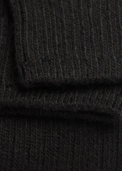 Chaussettes Hautes Cotelees Avec Laine Et Cachemire