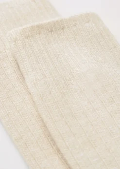 Chaussettes Hautes Cotelees Avec Laine Et Cachemire