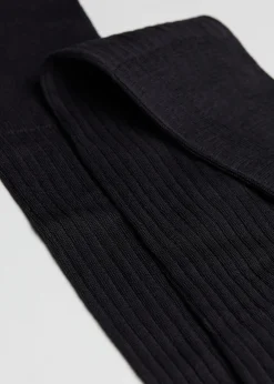 Chaussettes Longues Cotelees En Fil D'Ecosse Pour Homme