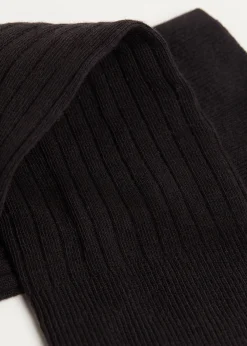 Chaussettes Longues Cotelees Avec Cachemire