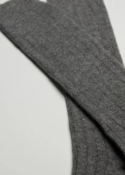 Chaussettes Longues Cotelees Avec Laine Et Cachemire Pour Homme