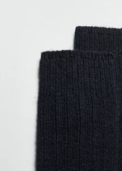 Chaussettes Longues Cotelees Avec Laine Et Cachemire Pour Homme