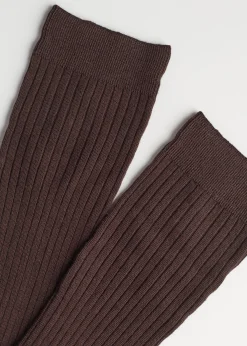 Chaussettes Longues En Cachemire Cotelees