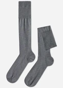 Chaussettes Longues En Fil D'Ecosse Pour Homme