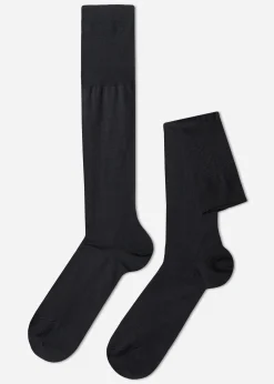 Chaussettes Longues En Fil D'Ecosse Pour Homme