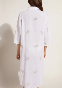 Chemise Mi-Longue Broderies Bandana Metallisee