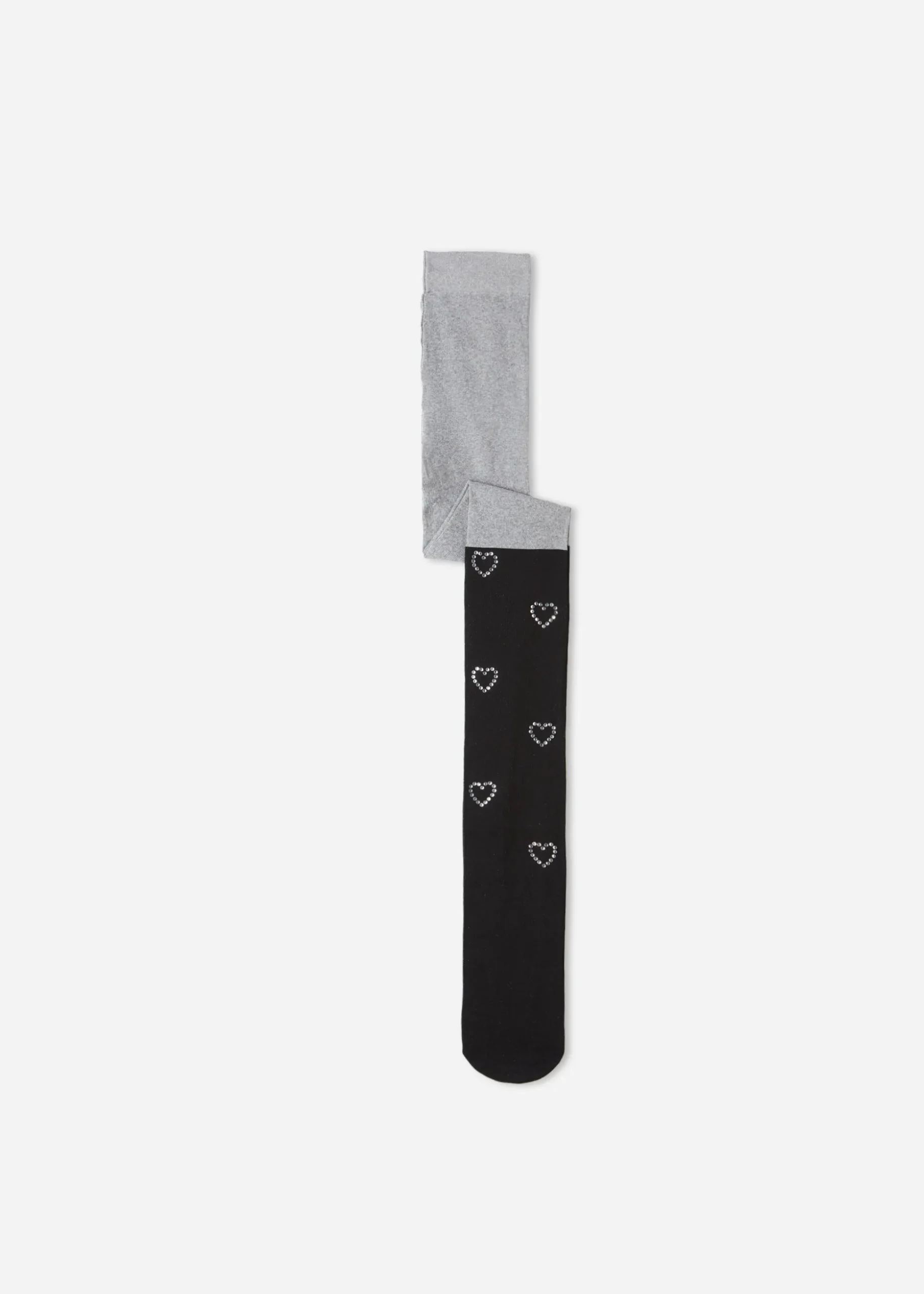 Collant Effet Chaussettes Hautes Coeur En Strass Pour Fille