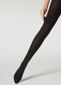 Collant En Cachemire Effet Chaussettes Hautes Cotele