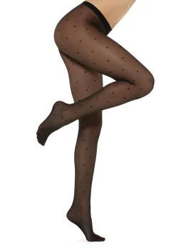 Collant Voile 30 Deniers A Motifs Pois