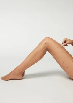Collant Voile 20 Deniers A Motifs Pois