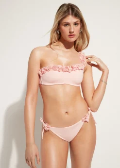 Haut De Maillot Bandeau Asymetrique A Fleurs Honolulu