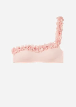 Haut De Maillot Bandeau Asymetrique A Fleurs Honolulu