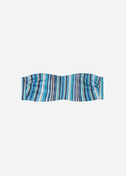 Haut De Maillot Bandeau A Rayures En Fibre Metallique Marbella