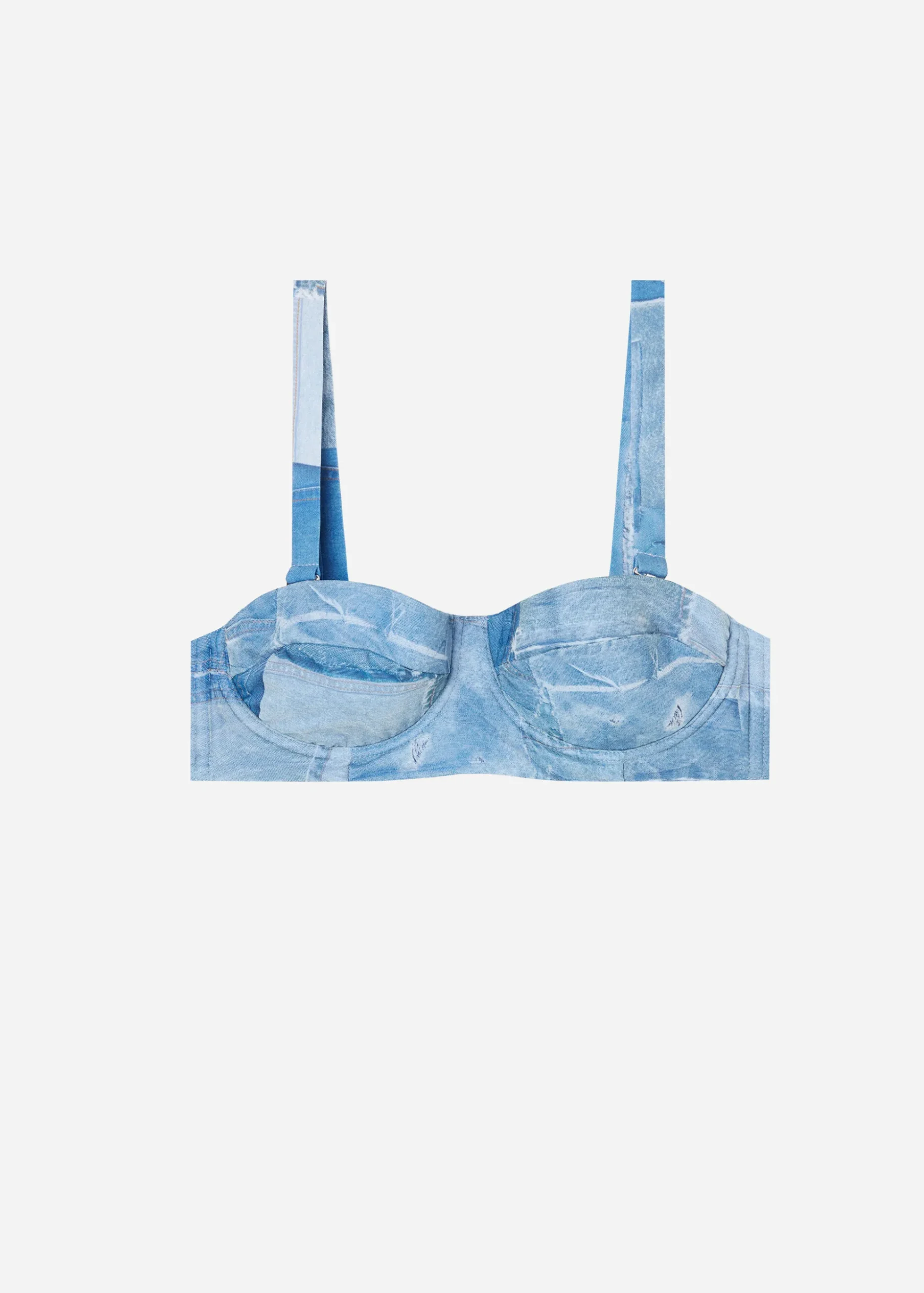 Haut De Maillot Bandeau Rembourre Denim Ibiza