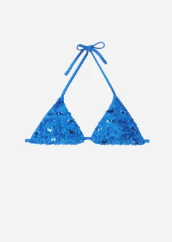 Haut De Maillot Triangle Coulissant A Fleurs Et Paillettes Parigi