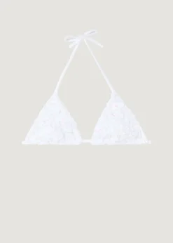 Haut De Maillot Triangle Coulissant A Fleurs Et Paillettes Parigi